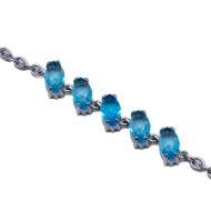 PULSERA ZO15434B PLATEADO AZUL ACERO INOXIDABLE