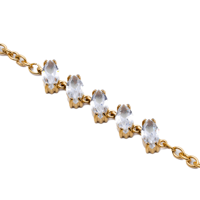PULSERA ZO15434B DORADO BLANCO ACERO INOXIDABLE