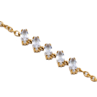 PULSERA ZO15434B DORADO BLANCO ACERO INOXIDABLE