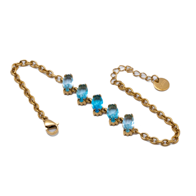 PULSERA ZO15434B DORADO AZUL ACERO INOXIDABLE