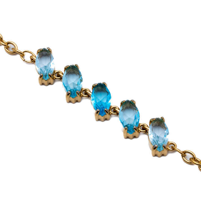 PULSERA ZO15434B DORADO AZUL ACERO INOXIDABLE