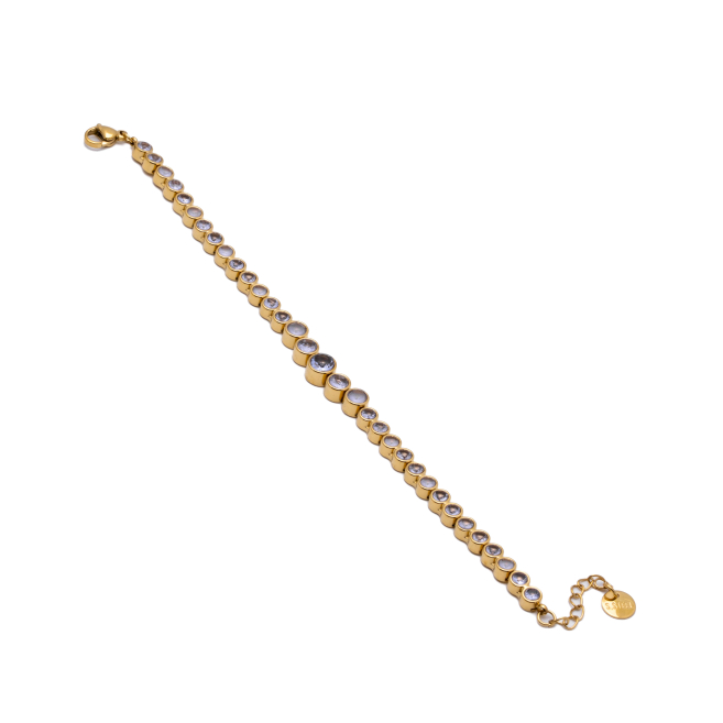 PULSERA ZO15784B DORADO LILA ACERO INOXIDABLE