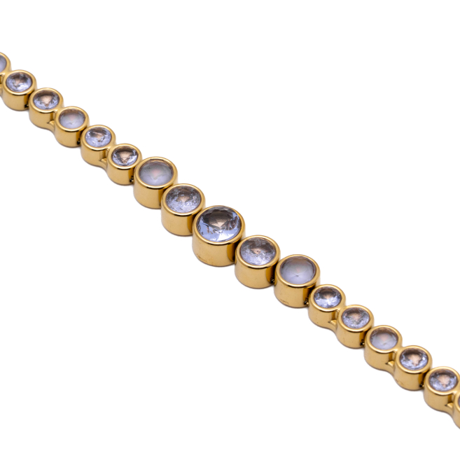 PULSERA ZO15784B DORADO LILA ACERO INOXIDABLE