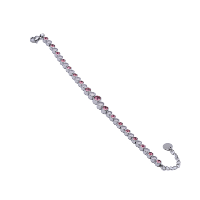 PULSERA ZO15784B PLATEADO ROSA ACERO INOXIDABLE