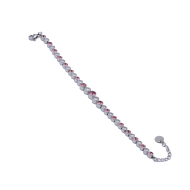 PULSERA ZO15784B PLATEADO ROSA ACERO INOXIDABLE