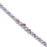 PULSERA ZO15784B PLATEADO ROSA ACERO INOXIDABLE