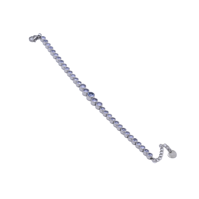 PULSERA ZO15784B PLATEADO LILA ACERO INOXIDABLE