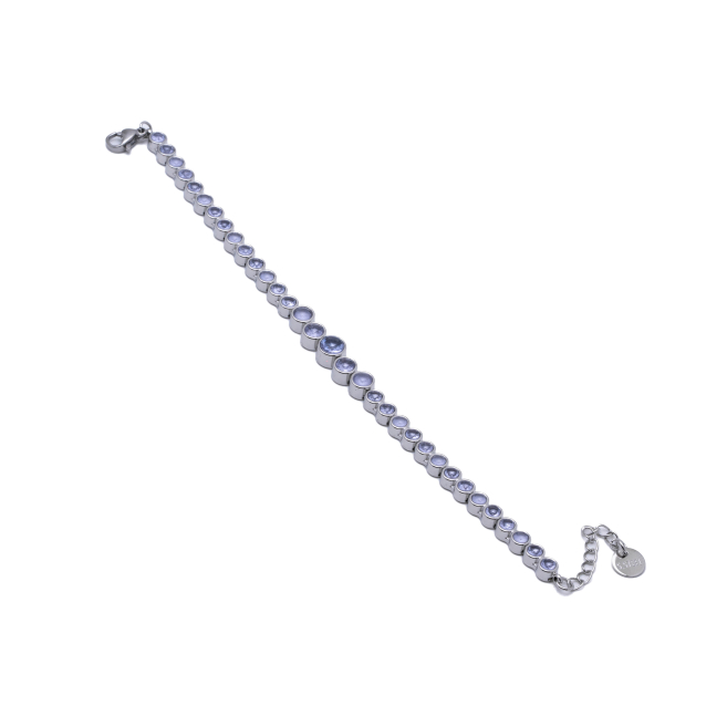 PULSERA ZO15784B PLATEADO LILA ACERO INOXIDABLE