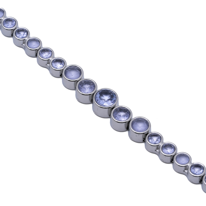 PULSERA ZO15784B PLATEADO LILA ACERO INOXIDABLE