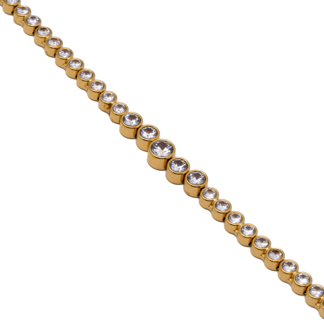 PULSERA ZO15784B DORADO BLANCO ACERO INOXIDABLE