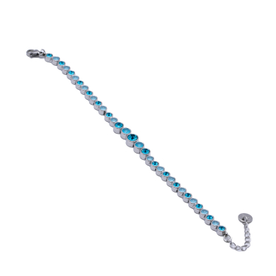 PULSERA ZO15784B PLATEADO AZUL ACERO INOXIDABLE