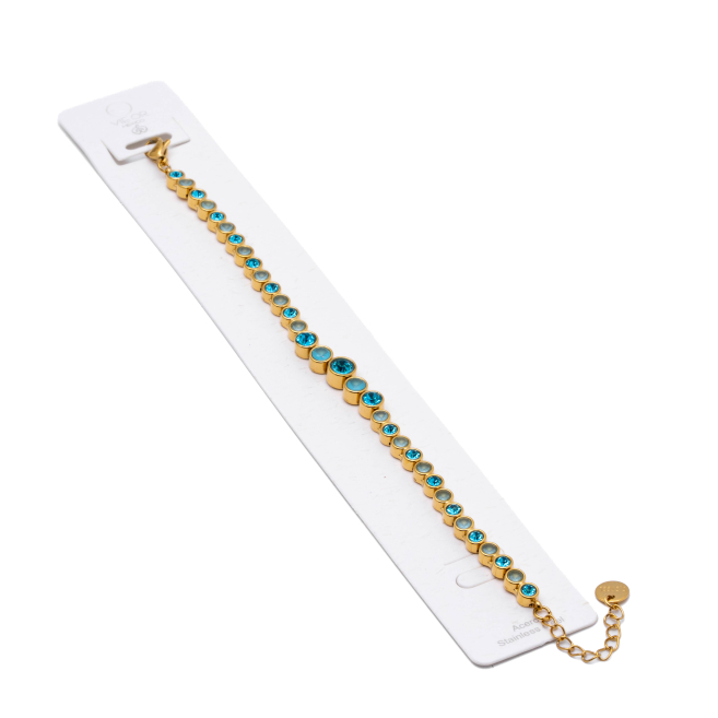 PULSERA ZO15784B DORADO AZUL ACERO INOXIDABLE