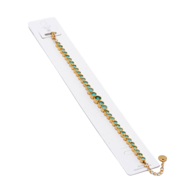 PULSERA ZO15784B DORADO VERDE ACERO INOXIDABLE