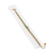 PULSERA ZO15784B DORADO VERDE ACERO INOXIDABLE