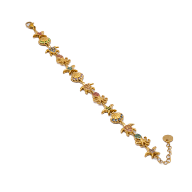 PULSERA ZO15511B DORADO MULTICOLOR ACERO INOXIDABLE