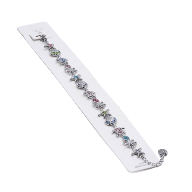 PULSERA ZO15511B PLATEADO MULTICOLOR ACERO INOXIDABLE