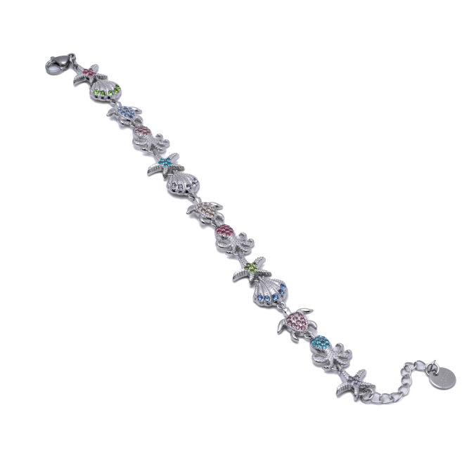 PULSERA ZO15511B PLATEADO MULTICOLOR ACERO INOXIDABLE