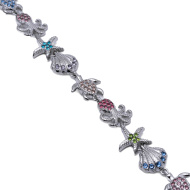 PULSERA ZO15511B PLATEADO MULTICOLOR ACERO INOXIDABLE