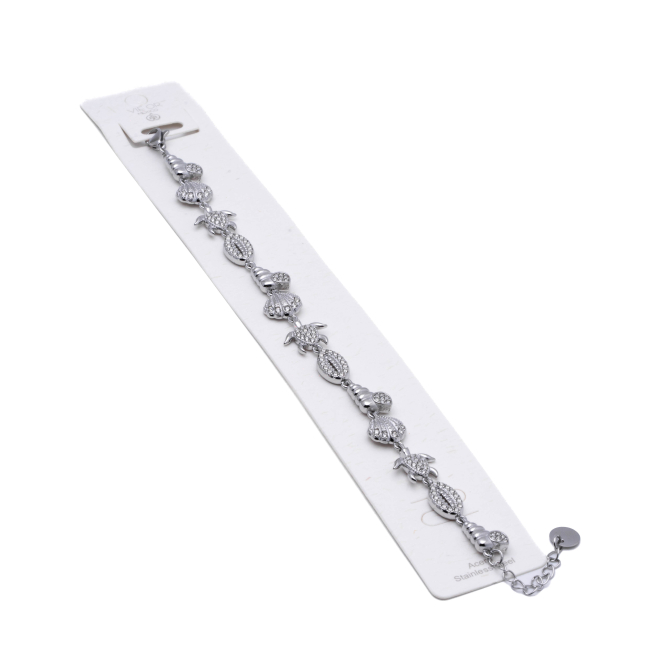 PULSERA ZO15009B PLATEADO ACERO INOXIDABLE
