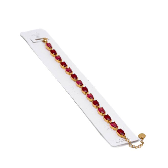 PULSERA ZO15423B DORADO Rojo ACERO INOXIDABLE