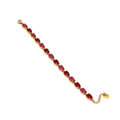 PULSERA ZO15423B DORADO Rojo ACERO INOXIDABLE
