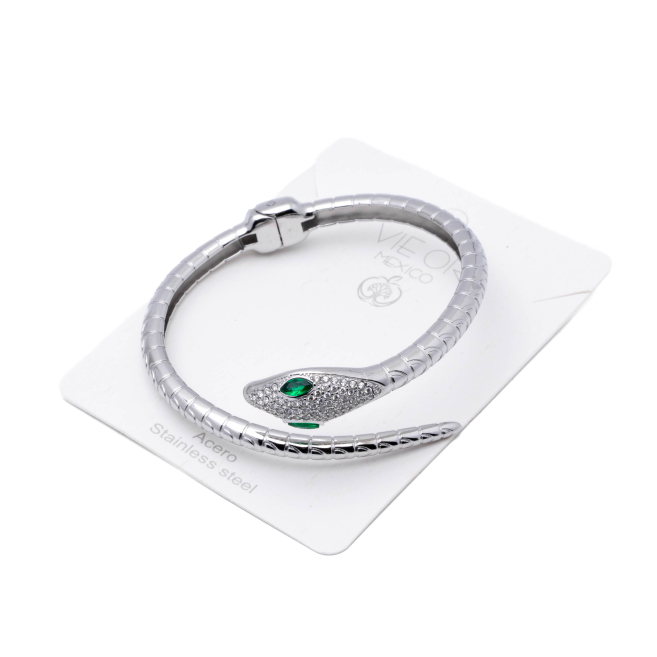 BRAZALETE ZO15248B PLATEADO ACERO INOXIDABLE