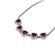PULSERA ZO15410B PLATEADO ROJO ACERO INOXIDABLE