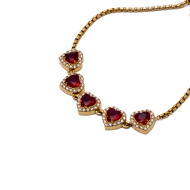PULSERA ZO15410B DORADO ROJO ACERO INOXIDABLE