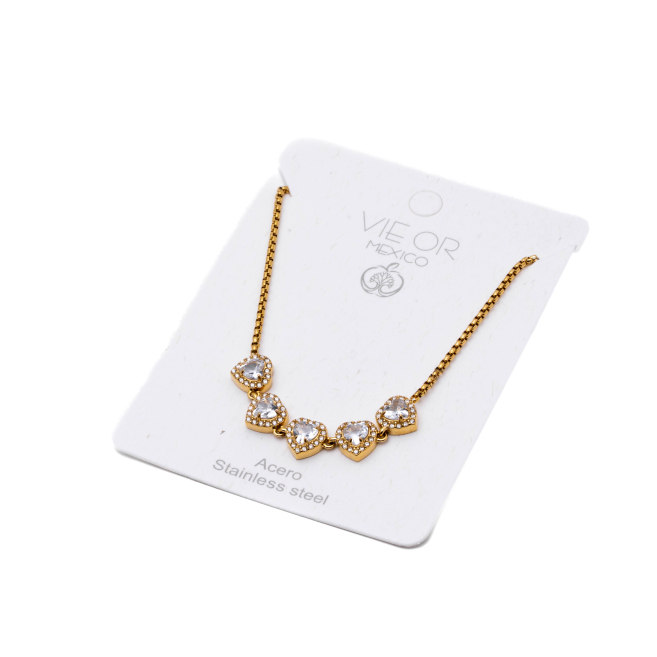 PULSERA ZO15410B DORADO BLANCO ACERO INOXIDABLE