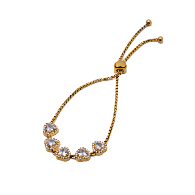 PULSERA ZO15410B DORADO BLANCO ACERO INOXIDABLE