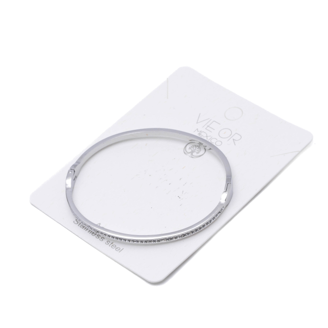 BRAZALETE ZO15516B PLATEADO ACERO INOXIDABLE