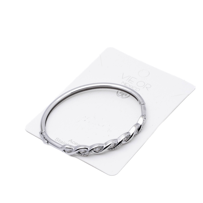 BRAZALETE ZO14515B PLATEADO ACERO INOXIDABLE