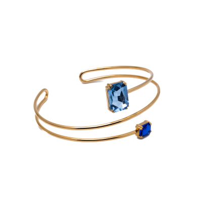 BRAZALETE ZO15475B/BRAZO DORADO AZUL ACERO INOXIDABLE