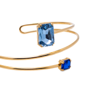 BRAZALETE ZO15475B/BRAZO DORADO AZUL ACERO INOXIDABLE