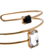 BRAZALETE ZO15475B/BRAZO DORADO BLANCO/NEGRO ACERO INOXIDABLE