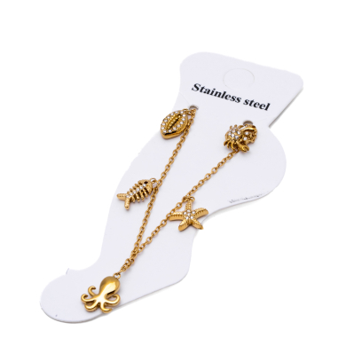 TOBILLERA ZO15457B DORADO ACERO INOXIDABLE