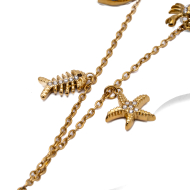 TOBILLERA ZO15457B DORADO ACERO INOXIDABLE