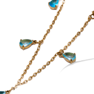 TOBILLERA ZO15462B AZUL DORADO AZUL ACERO INOXIDABLE