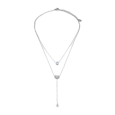 COLLAR ZO12394N PLATEADO ACERO INOXIDABLE 2D47