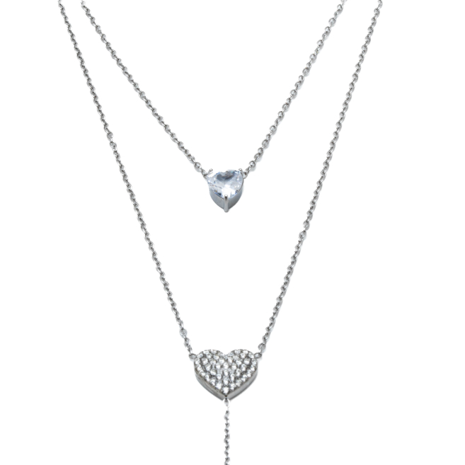 COLLAR ZO12394N PLATEADO ACERO INOXIDABLE 2D47