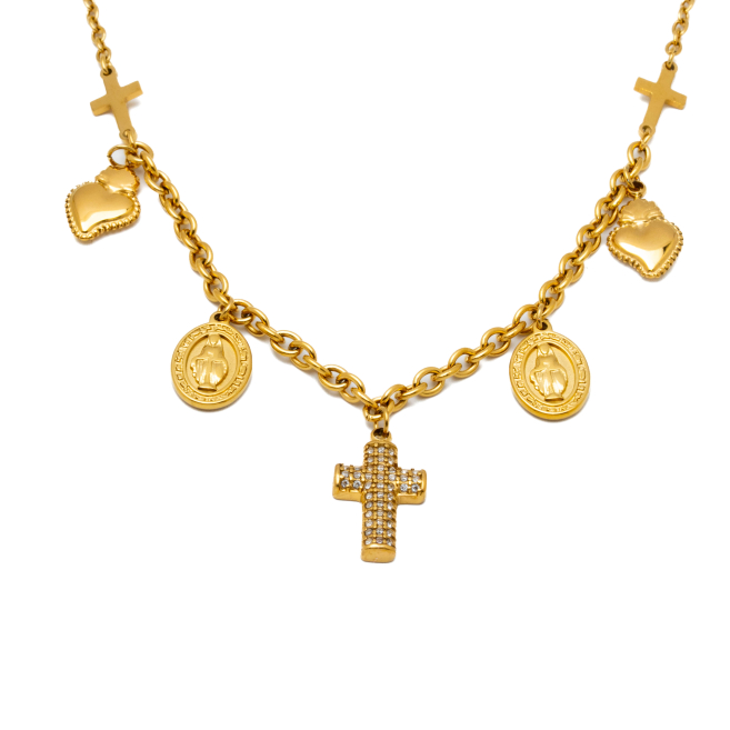 COLLAR ZO12407N DORADO ACERO INOXIDABLE 2D25