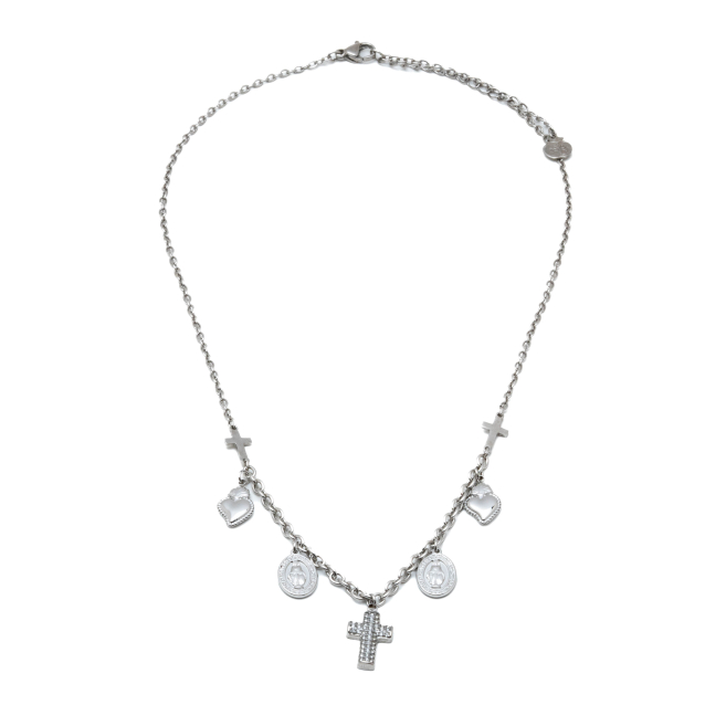 COLLAR ZO12407N PLATEADO ACERO INOXIDABLE 2D25