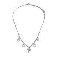 COLLAR ZO12407N PLATEADO ACERO INOXIDABLE 2D25