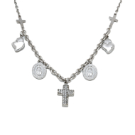 COLLAR ZO12407N PLATEADO ACERO INOXIDABLE 2D25