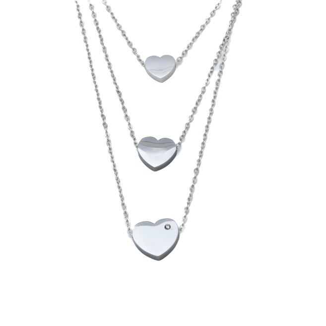COLLAR ZO3656N PLATEADO ACERO INOXIDABLE 2D310