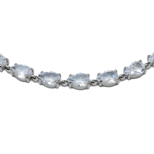 COLLAR ZO15424N PLATEADO BLANCO ACERO INOXIDABLE