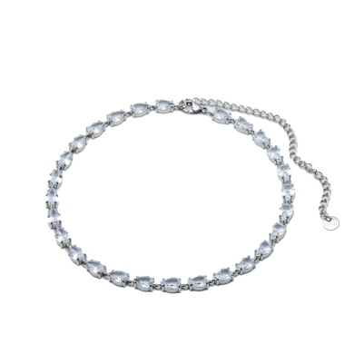 COLLAR ZO15424N PLATEADO BLANCO ACERO INOXIDABLE