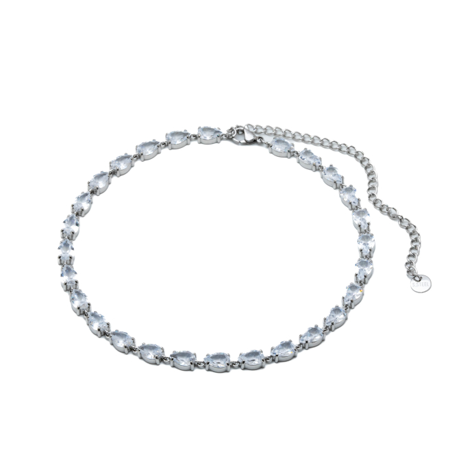 COLLAR ZO15424N PLATEADO BLANCO ACERO INOXIDABLE