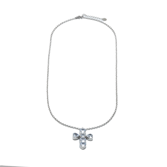 COLLAR ZO15376N PLATEADO ACERO INOXIDABLE 2D15