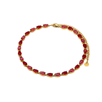 COLLAR ZO15424N DORADO ROJO ACERO INOXIDABLE E47